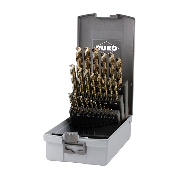 RUKO DRILL SET HSSE-CO5 (3 Way Surface Shank)